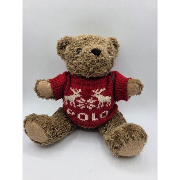 Ralph Lauren Other - Vintage 1998 Ralph Lauren Polo Teddy Bear Red Reindeer Sweater Green Backpack